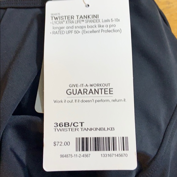 ATHLETA Twister Tankini Black NWT - Picture 2 of 2
